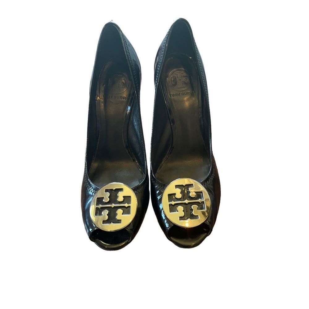 Tory Burch Sophie Wedge Black Patent Leather